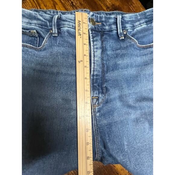 Good American Jeans Women's 16 Denim Hi Rise Straight Leg Distressed Hems - Picture 8 of 11